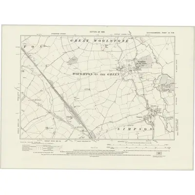 1924 Map of Buckinghamshire XV.NW, 1926 Print