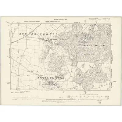 1898 Map of Buckinghamshire XV.SE, 1900 Print