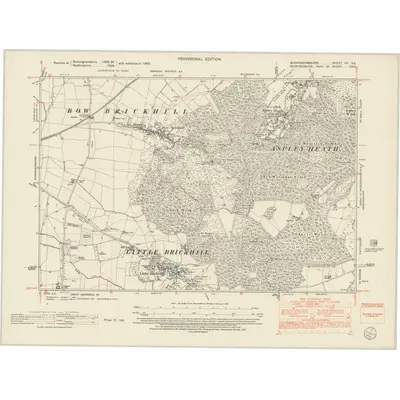 1950 Map of Buckinghamshire XV.SE, 1952 Print