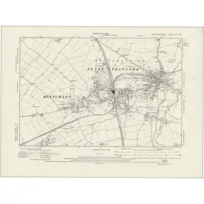 1923 Map of Buckinghamshire XV.SW, 1926 Print