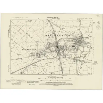1938 Map of Buckinghamshire XV.SW, 1944 Print