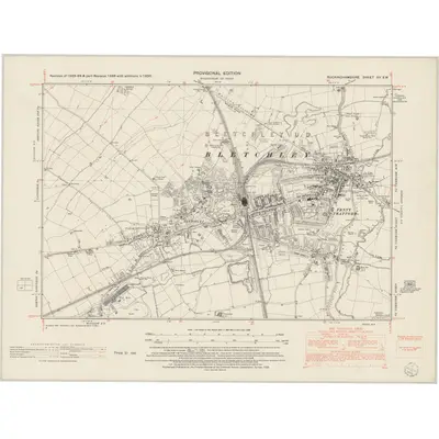 1950 Map of Buckinghamshire XV.SW, 1953 Print