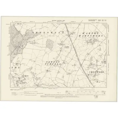 1898 Map of Buckinghamshire XVII.NE, 1900 Print