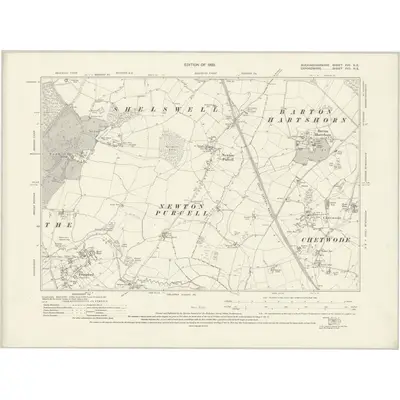 1920 Map of Buckinghamshire XVII.NE, 1923 Print