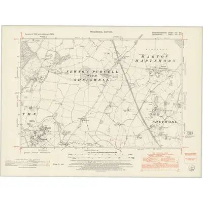 1950 Map of Buckinghamshire XVII.NE, 1952 Print