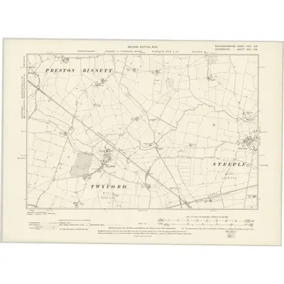 1898 Map of Buckinghamshire XVIII.SW, 1900 Print