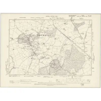 1898 Map of Buckinghamshire XX.NE, 1900 Print