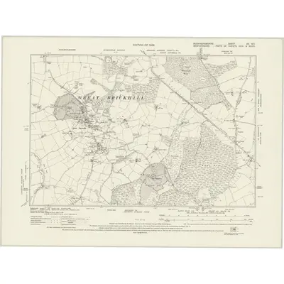 1923 Map of Buckinghamshire XX.NE, 1926 Print