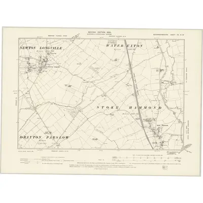 1898 Map of Buckinghamshire XX.NW, 1900 Print