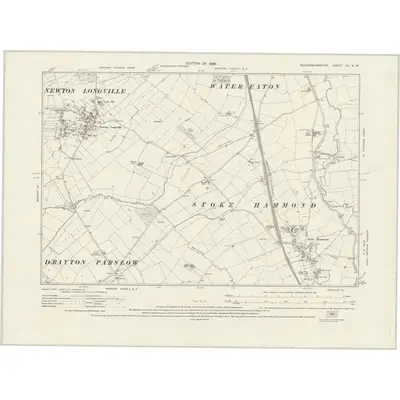 1923 Map of Buckinghamshire XX.NW, 1926 Print