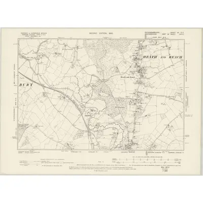 1898 Map of Buckinghamshire XX.SE, 1900 Print