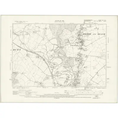 1923 Map of Buckinghamshire XX.SE, 1926 Print
