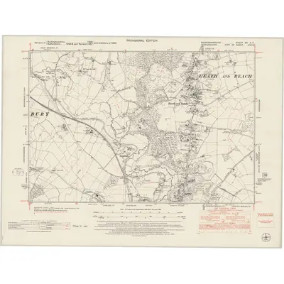 1950 Map of Buckinghamshire XX.SE, 1953 Print