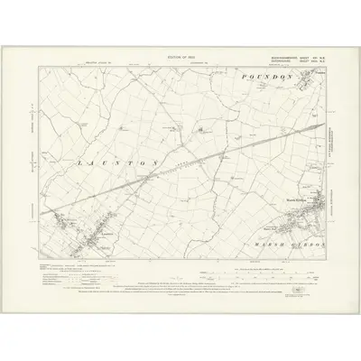 1919 Map of Buckinghamshire XXI.NE, 1923 Print