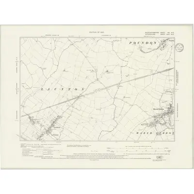1919 Map of Buckinghamshire XXI.NE, 1936 Print