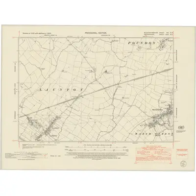 1950 Map of Buckinghamshire XXI.NE, 1952 Print