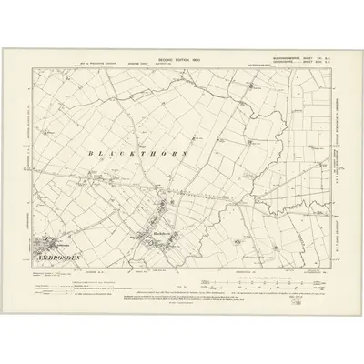1898 Map of Buckinghamshire XXI.SE, 1900 Print