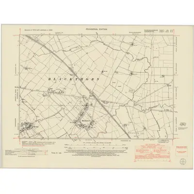 1950 Map of Buckinghamshire XXI.SE, 1952 Print