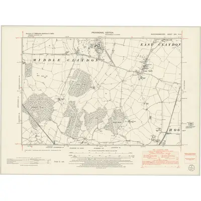 1950 Map of Buckinghamshire XXII.NE, 1952 Print