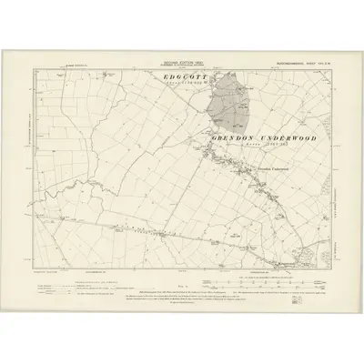 1898 Map of Buckinghamshire XXII.SW, 1900 Print