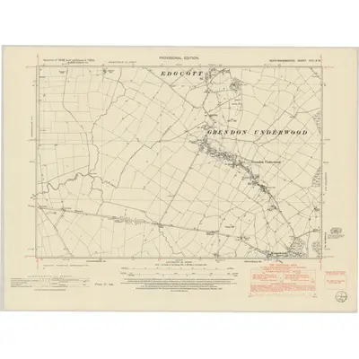 1950 Map of Buckinghamshire XXII.SW, 1952 Print