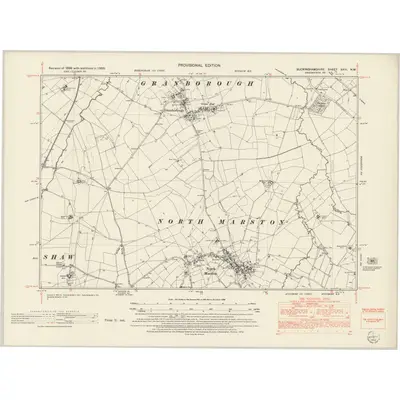 1950 Map of Buckinghamshire XXIII.NW, 1952 Print