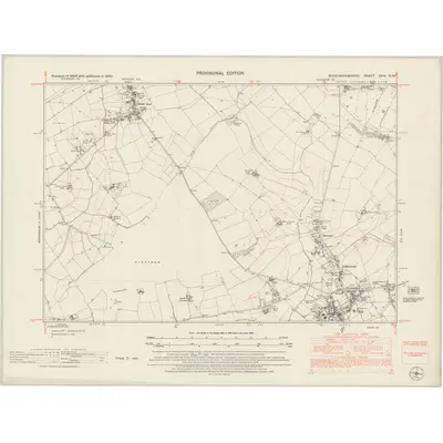 1950 Map of Buckinghamshire XXIV.NW, 1952 Print
