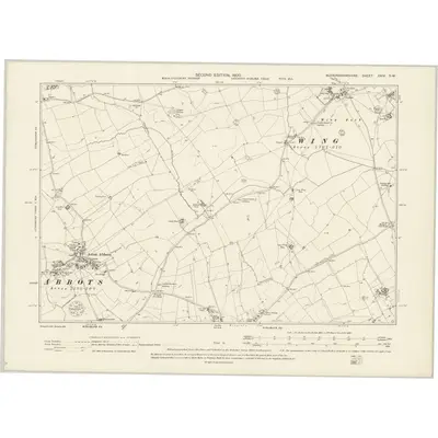 1898 Map of Buckinghamshire XXIV.SW, 1900 Print