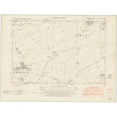 1950 Map of Buckinghamshire XXIV.SW, 1953 Print