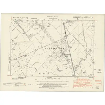 1950 Map of Buckinghamshire XXIX.NE, 1952 Print