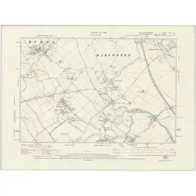 1922 Map of Buckinghamshire XXIX.SE, 1926 Print