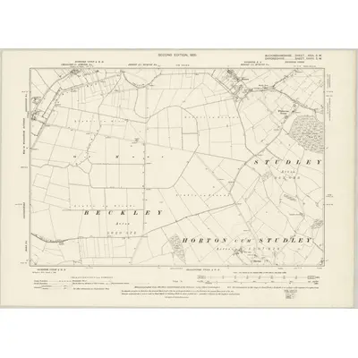 1898 Map of Buckinghamshire XXVI.SW, 1900 Print