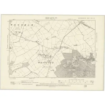 1898 Map of Buckinghamshire XXVII.NE, 1900 Print