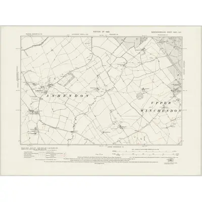 1919 Map of Buckinghamshire XXVII.SE, 1922 Print