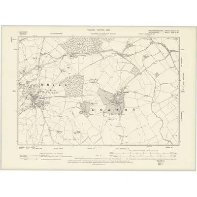 1898 Map of Buckinghamshire XXVII.SW, 1900 Print