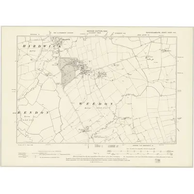1898 Map of Buckinghamshire XXVIII.NE, 1900 Print