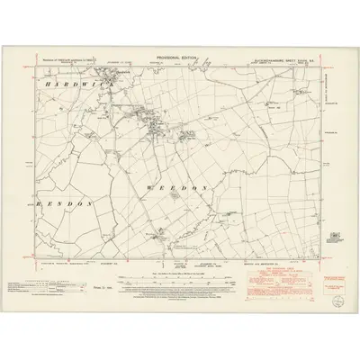 1950 Map of Buckinghamshire XXVIII.NE, 1952 Print