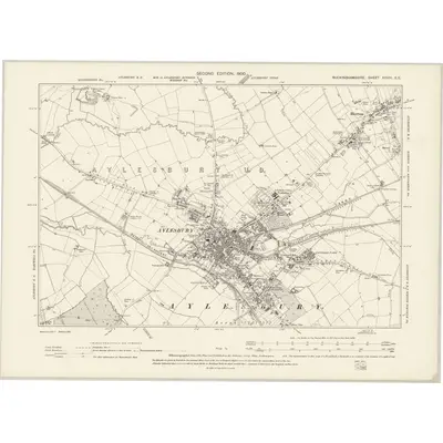 1898 Map of Buckinghamshire XXVIII.SE, 1900 Print