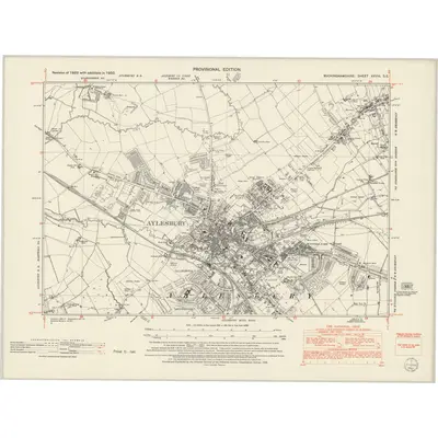1950 Map of Buckinghamshire XXVIII.SE, 1952 Print