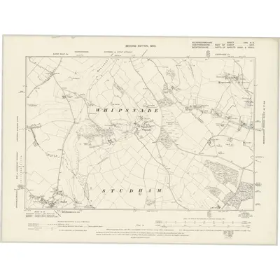 1898 Map of Buckinghamshire XXX.NE, 1900 Print