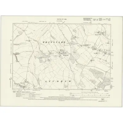 1922 Map of Buckinghamshire XXX.NE, 1926 Print