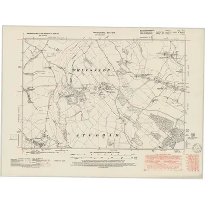 1946 Map of Buckinghamshire XXX.NE, 1950 Print