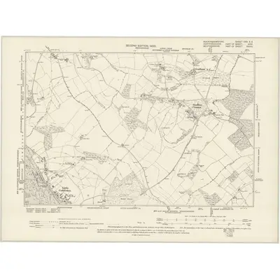 1897 Map of Buckinghamshire XXX.SE, 1900 Print