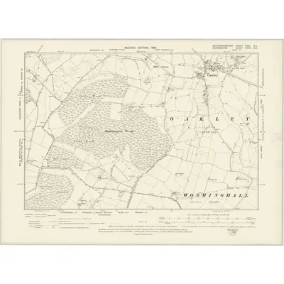 1897 Map of Buckinghamshire XXXI.NE, 1900 Print