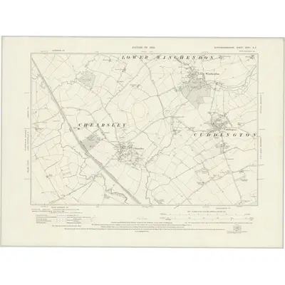 1919 Map of Buckinghamshire XXXII.NE, 1922 Print