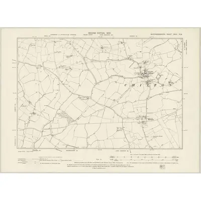 1897 Map of Buckinghamshire XXXII.NW, 1900 Print
