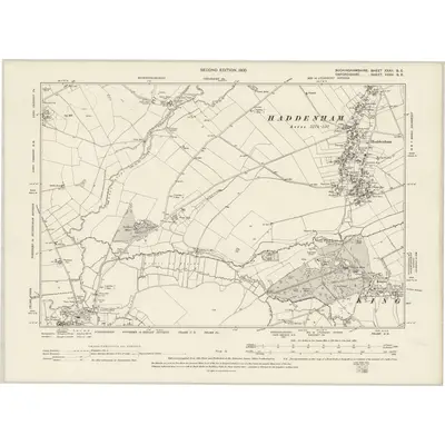 1897 Map of Buckinghamshire XXXII.SE, 1900 Print