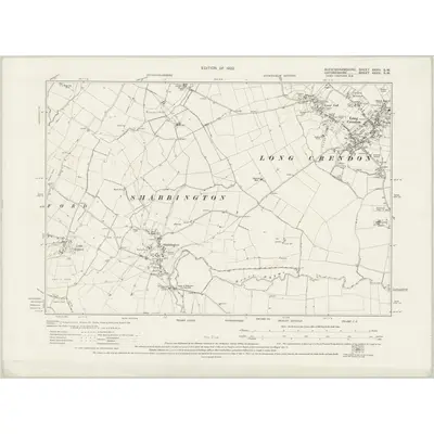 1919 Map of Buckinghamshire XXXII.SW, 1922 Print