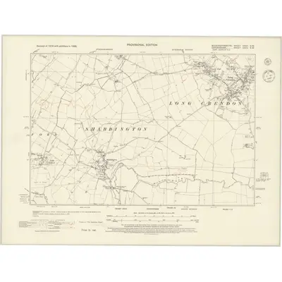 1938 Map of Buckinghamshire XXXII.SW, 1945 Print