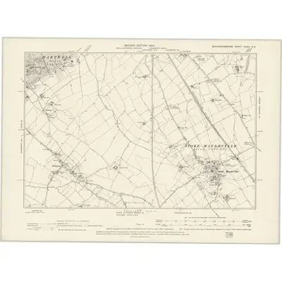 1897 Map of Buckinghamshire XXXIII.NE, 1900 Print